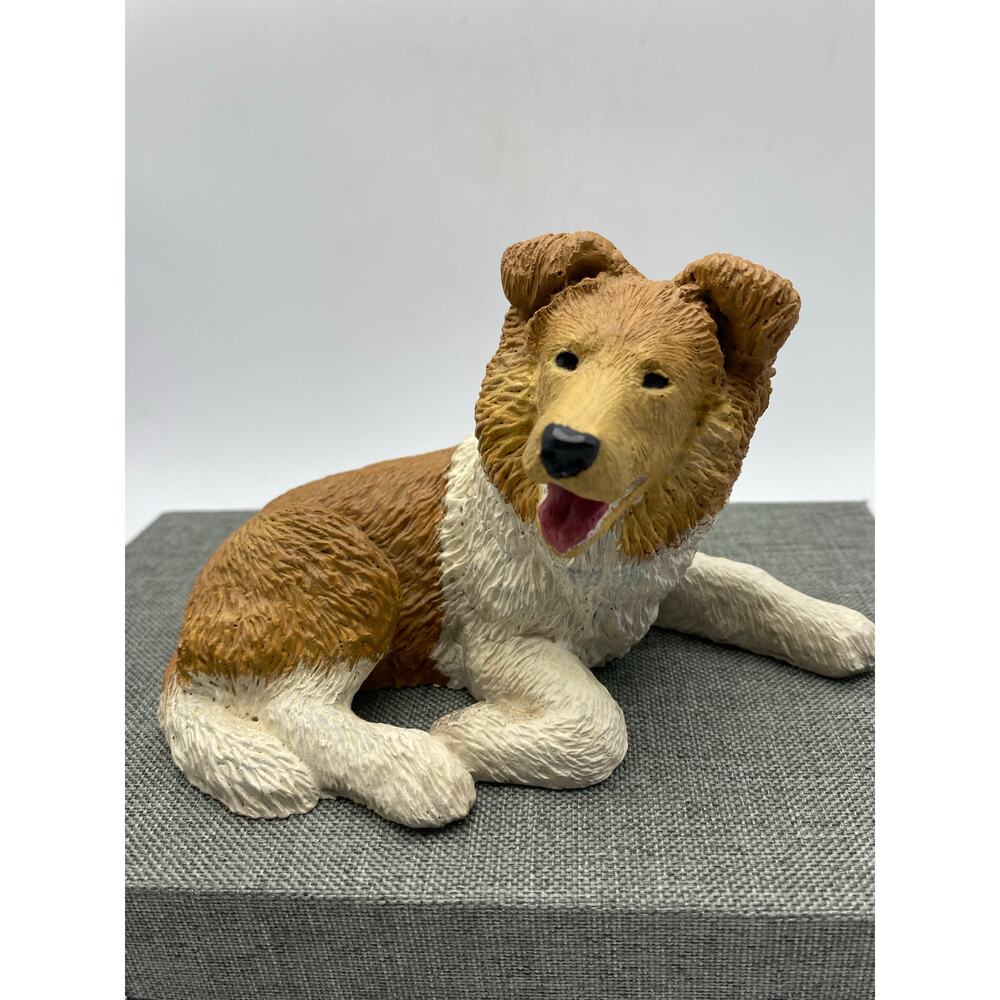 Sable‎ Collie signed D Gulledge 1987 Figurine 3H x6 W Old Carolina Decoy C0
